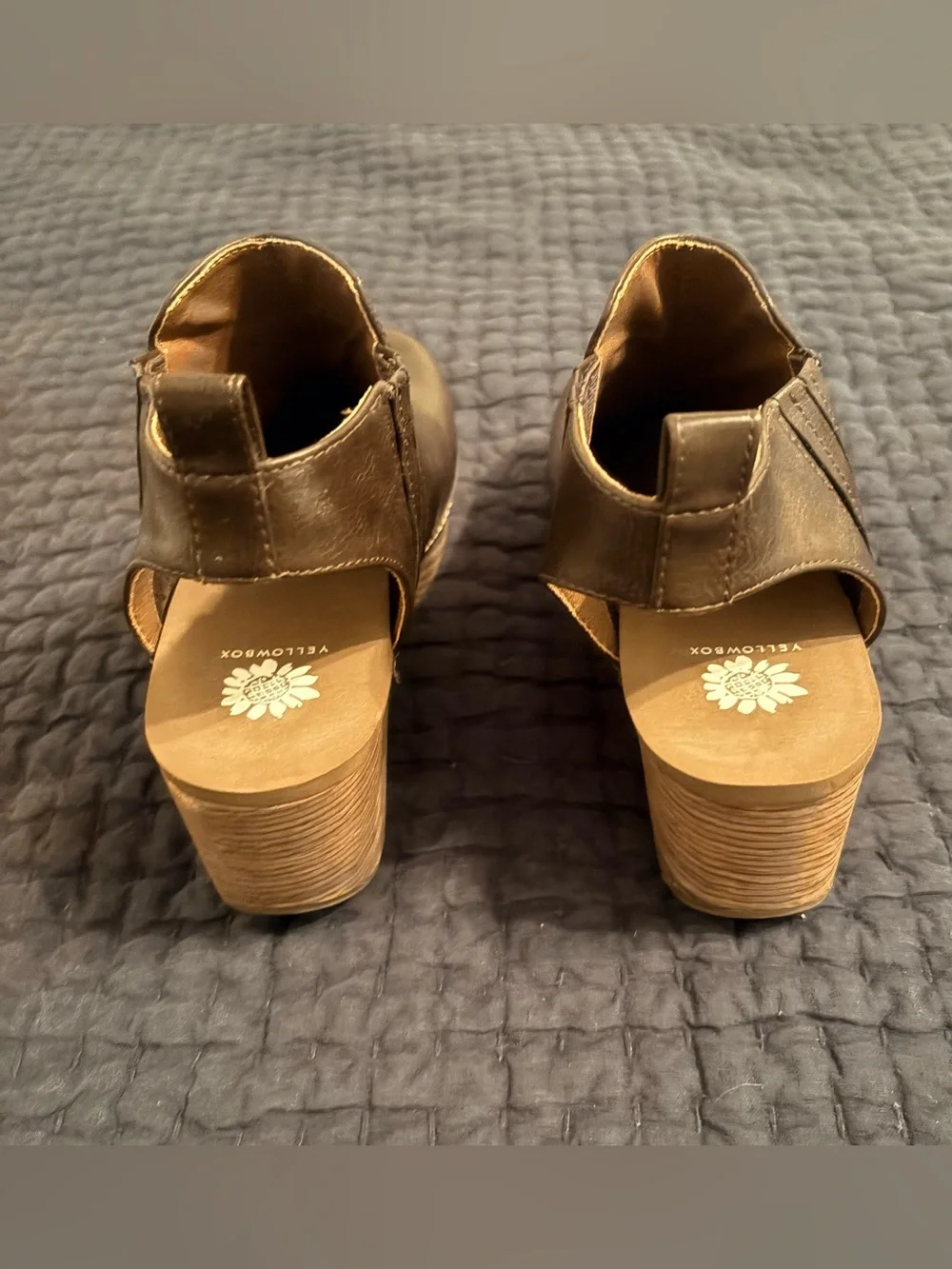 Yellow Box Brown Faux-Leather Platform Clog Mules - Picture 4 of 6